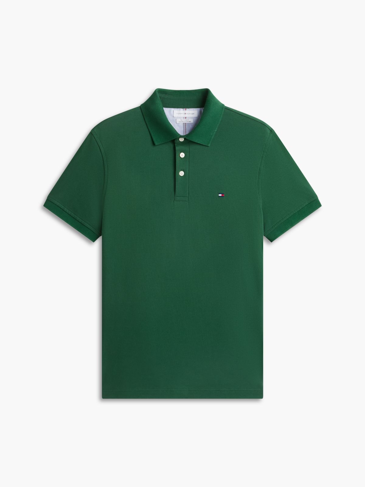 Slim Fit Stretch Pique Polo — Deep Evergreen