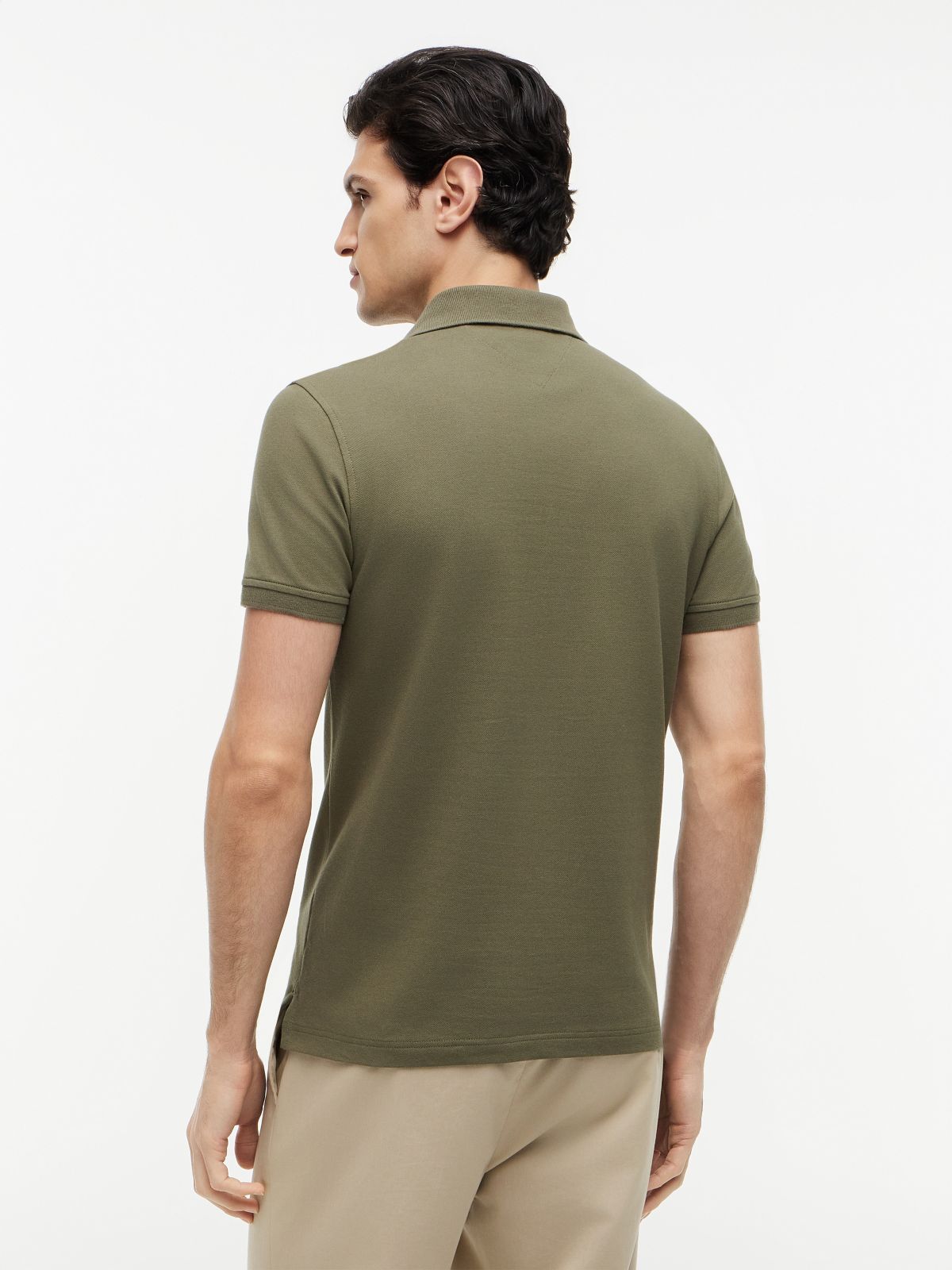 Slim Fit Stretch Pique Polo — Utility Olive