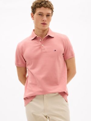 Pink button up polo shirt store