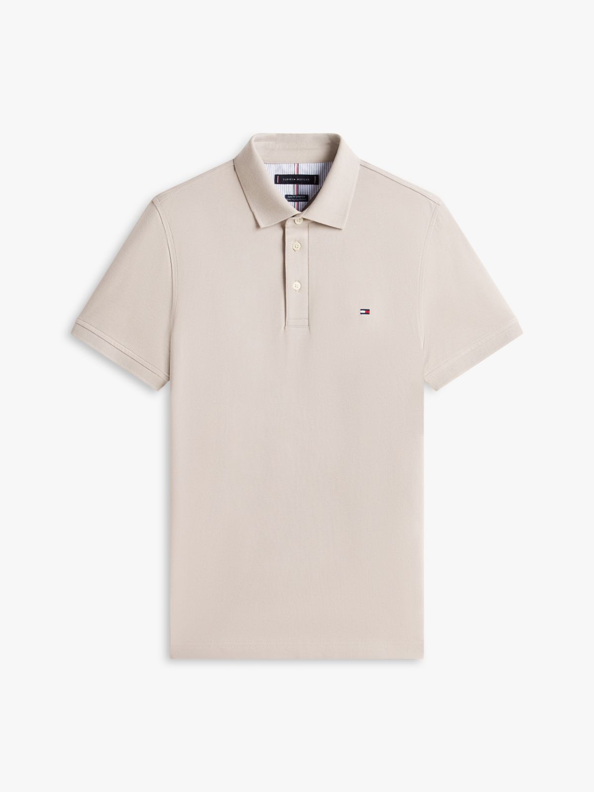 Slim Fit Stretch Pique Polo — Smooth Taupe