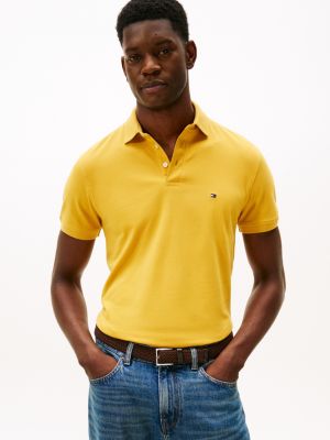 Slim Fit Stretch Pique Polo, Mustard