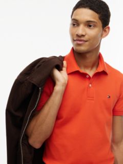 Slim Fit Stretch Pique Polo — Brilliant Orange 3