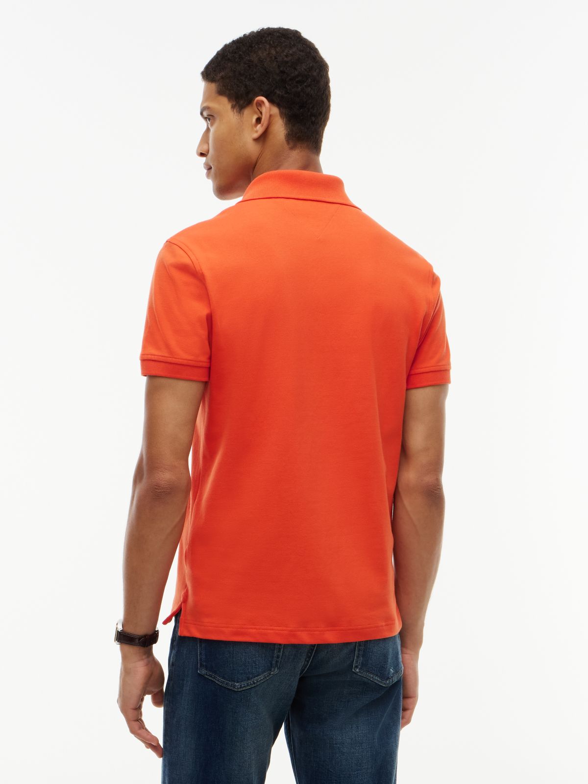 Slim Fit Stretch Pique Polo — Brilliant Orange