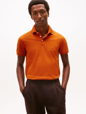 Slim Fit Stretch Pique Polo, Muted Orange