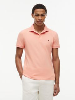 Slim Fit Stretch Pique Polo — Sunset Coral 1