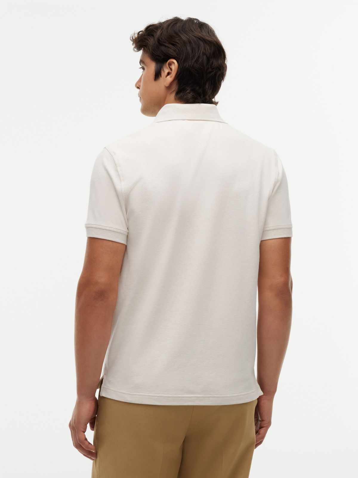 Slim Fit Stretch Pique Polo — Rich Cream