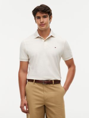 Slim Fit Stretch Pique Polo, Rich Cream