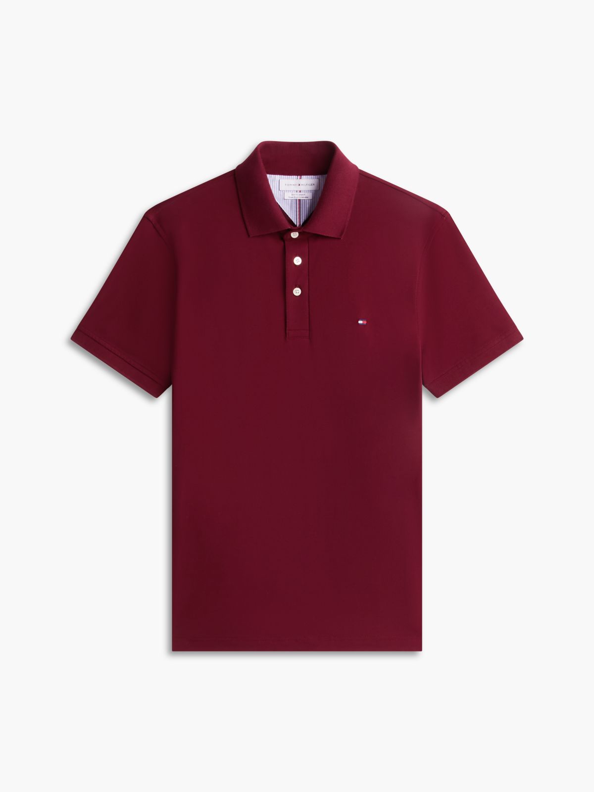 Slim Fit Stretch Pique Polo — Burgundy