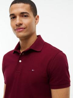 Slim Fit Stretch Pique Polo — Burgundy 3