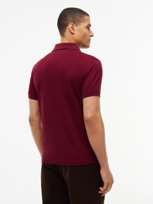 Мужское поло Tommy Hilfiger Slim Fit Stretch Pique Polo, цвет: Бордовый — фото 4