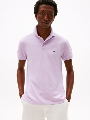 Slim Fit Stretch Pique Polo, Purple Heather