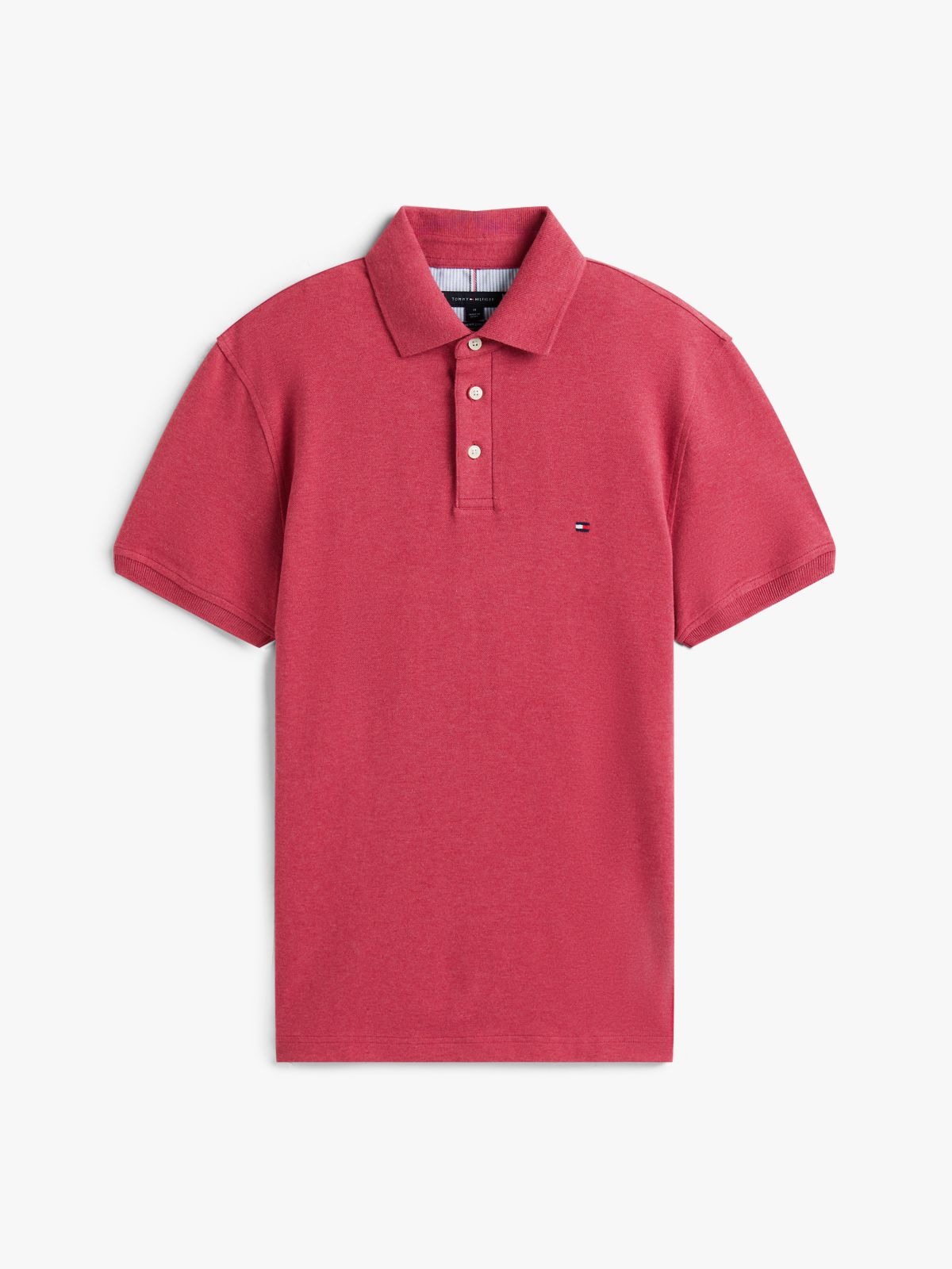 Slim Fit Stretch Pique Polo — Red Heather