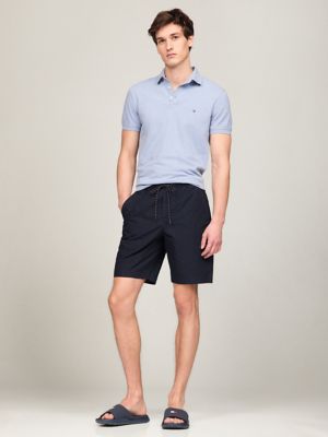 Slim Fit Stretch Pique Polo, Medium Blue Heather