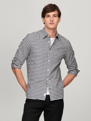 Regular Fit Gingham Oxford Shirt, Black/Optic White