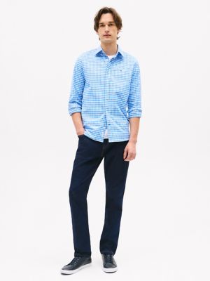 Regular Fit Gingham Oxford Shirt, Copenhagen Blue/Optic White