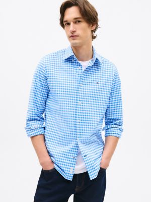 Regular Fit Gingham Oxford Shirt, Copenhagen Blue/Optic White