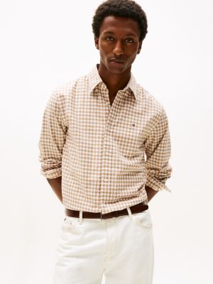 Regular Fit Gingham Oxford Shirt, Safari Canvas