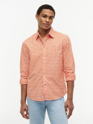 Regular Fit Gingham Oxford Shirt, Paradise Lily/Optic White