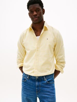Regular Fit Gingham Oxford Shirt, Citronella/Optic White