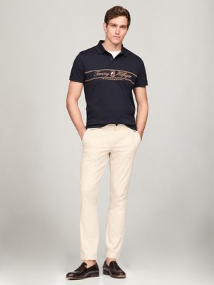 Regular Fit TH Script Interlock Polo, Navy