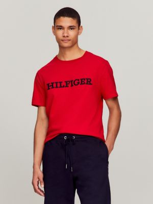 Embroidered Monotype Logo T-Shirt, Primary Red