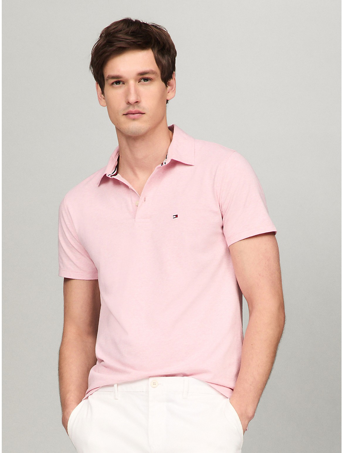 Shop Tommy Hilfiger Slim Fit Weekend Polo In Pink Heather