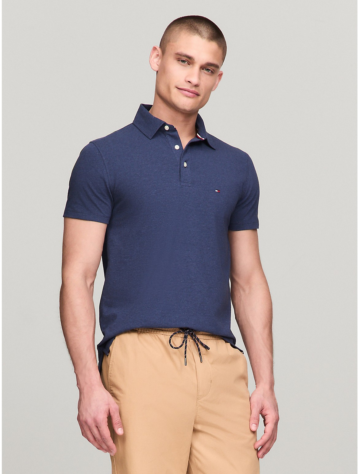 Shop Tommy Hilfiger Slim Fit Weekend Polo In Navy Heather