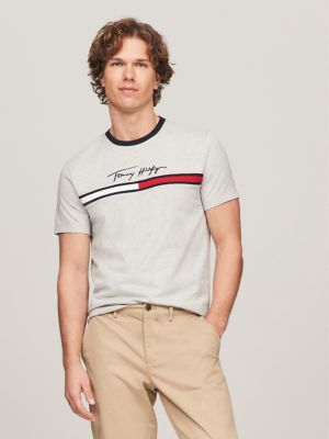 Hilfiger Signature Flag Logo T-Shirt, Grey Heather