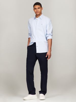 Slim Fit Elastic Waist Chino, Navy