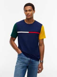 Colorblock Flag Stripe Logo T-Shirt — Carbon Navy 1