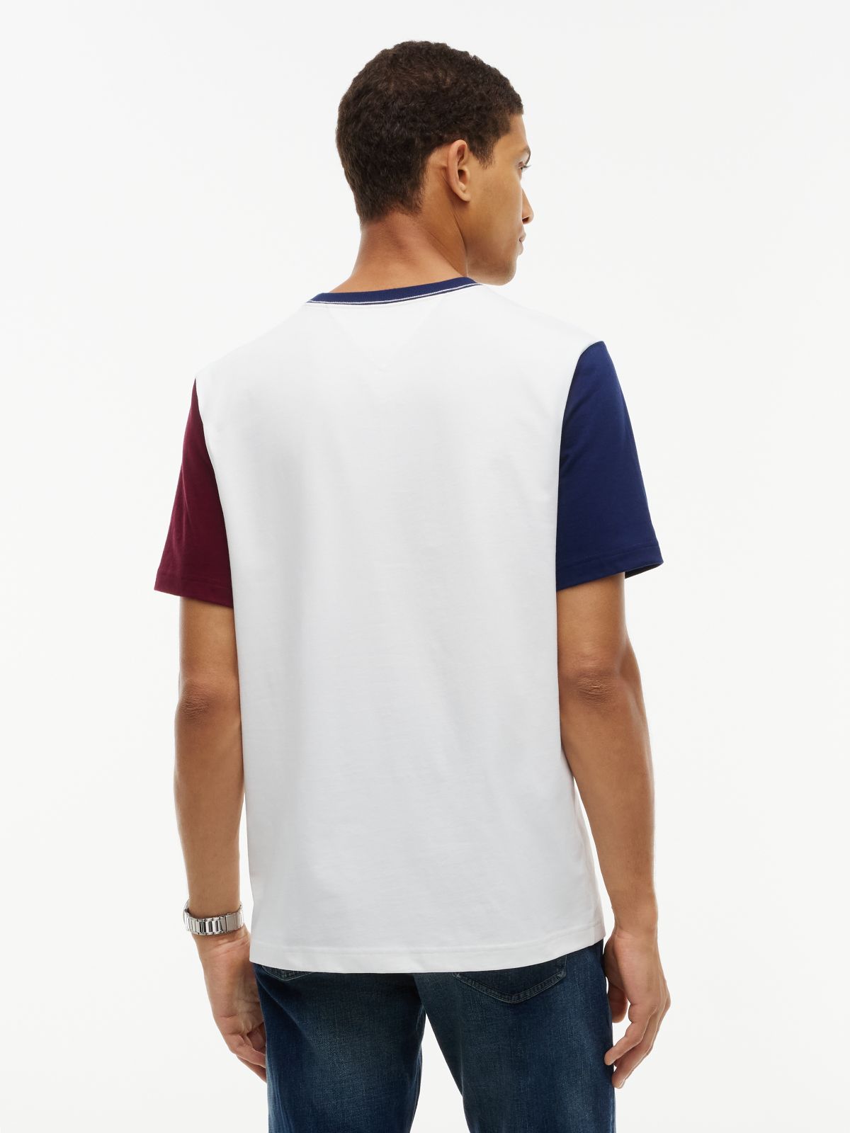 Colorblock Flag Stripe Logo T-Shirt — Ecru
