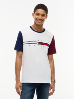 Colorblock Flag Stripe Logo T-Shirt — Ecru 1