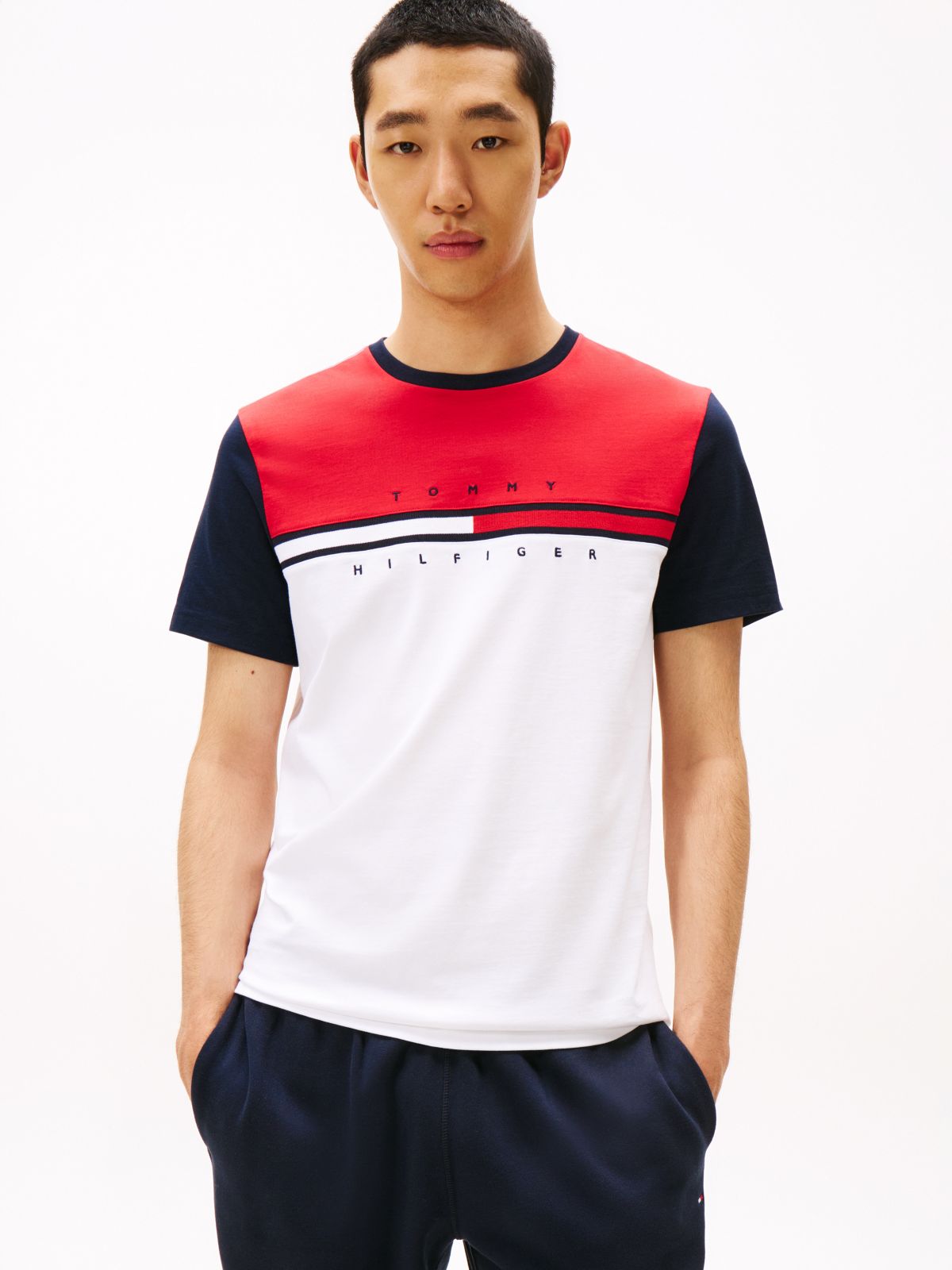 Colorblock Flag Stripe Logo T-Shirt — Colorblock Multi