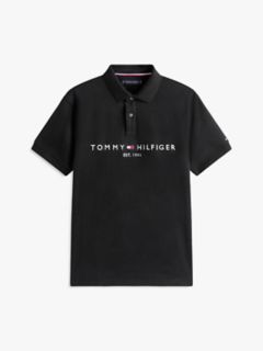 Embroidered Tommy Logo Polo — Black 5
