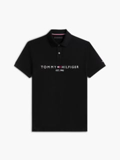 Embroidered Tommy Logo Polo — Black 6