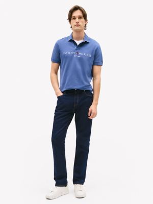 Embroidered Tommy Logo Polo, Bank Blue