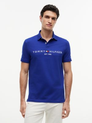 Embroidered Tommy Logo Polo, Wedge Blue