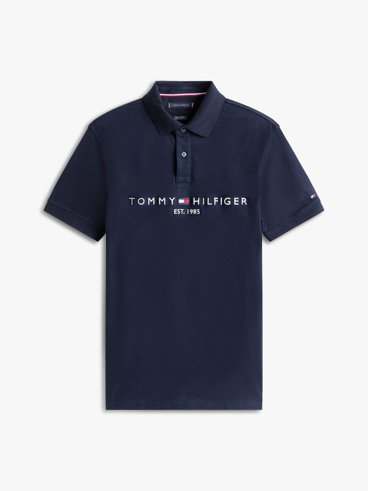 Embroidered Tommy Logo Polo — Navy