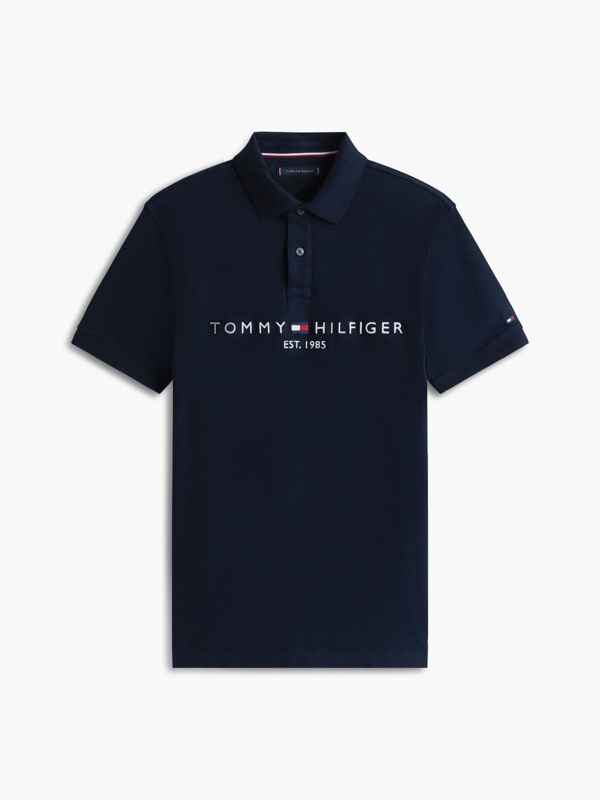 Embroidered Tommy Logo Polo — Navy