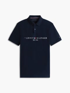 Embroidered Tommy Logo Polo — Navy 6