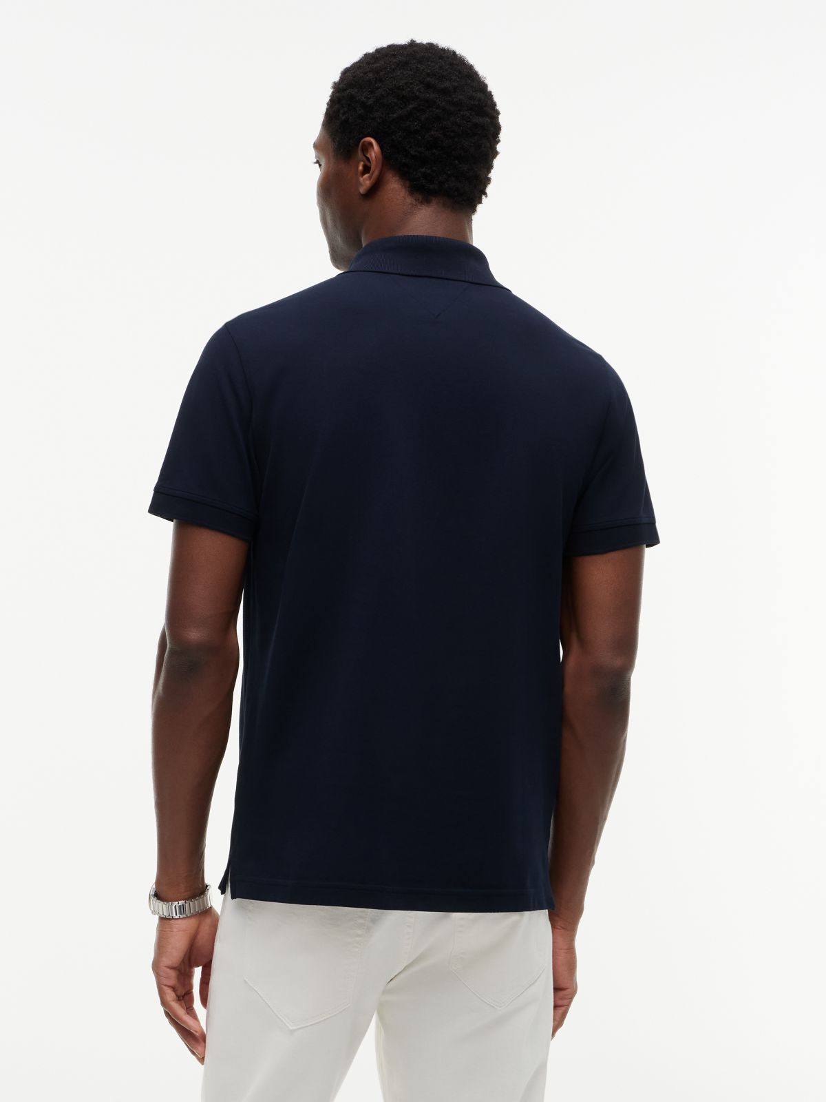 Embroidered Tommy Logo Polo — Navy