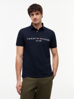 Embroidered Tommy Logo Polo — Navy 1