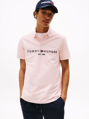 Embroidered Tommy Logo Polo, Whimsy Pink