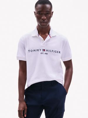 Camisa Polo Tommy Hilfiger Reta Logo Branca  Design de camisa polo, Camisa  polo tommy, Camisa polo