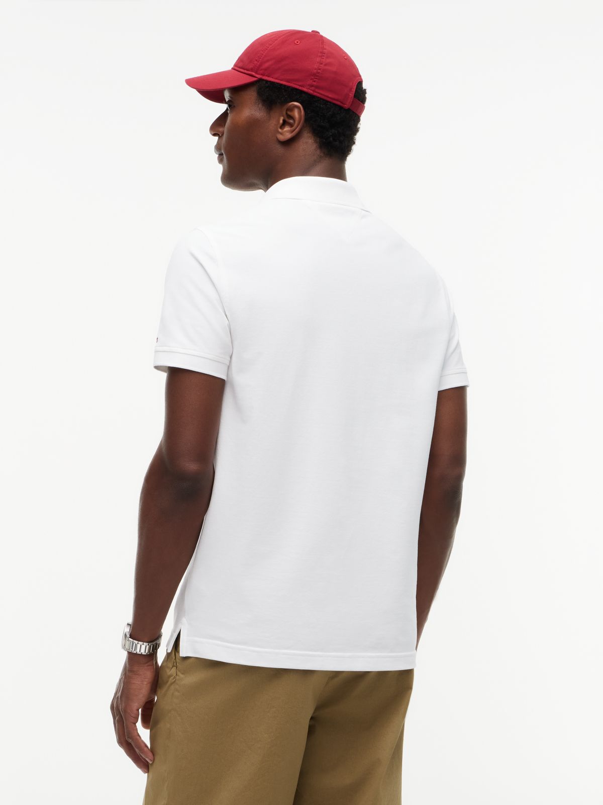 Embroidered Tommy Logo Polo — Fresh White