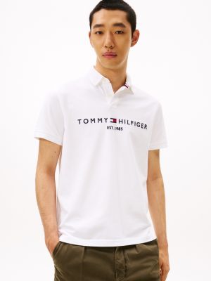 Embroidered Tommy Logo Polo, Fresh White