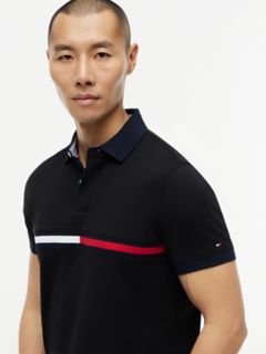Embroidered Stripe Regular Fit Polo — Black 3