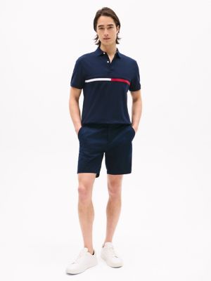 Embroidered Stripe Regular Fit Polo, Navy