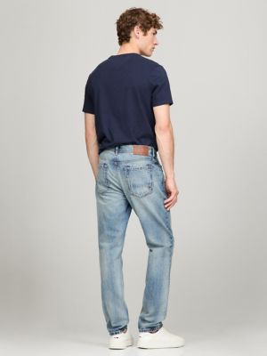 Medium Wash Distressed Straight Fit Jean | Tommy Hilfiger USA 