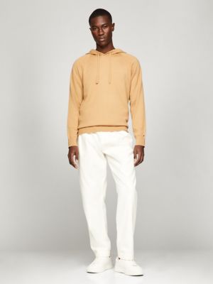 Fine Gauge Wool-Blend Hoodie, Pinecone Tan